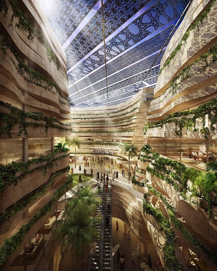 Mars colony in artificial domed canyon - design for Masdar City (UAE) by LAVA